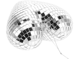 Bola De Discoteca De Vidro Espelhado Banhado A Prata, 12 Cm X 6 Cm, Decoração Suspensa Em Formato De Coração Para Festas, Facetada.