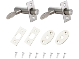 Fechadura De Segurança Para Porta, 2 Peças, Aço Inoxidável, Trinco, Botão Giratório, Trava Antifurto