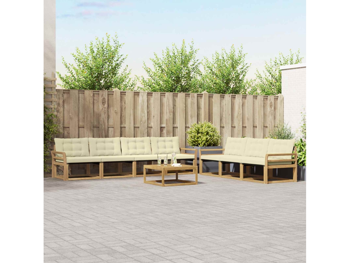 Vidaxl Conjunto De Sofás Para Exterior 8 Unid. Branco E Creme
