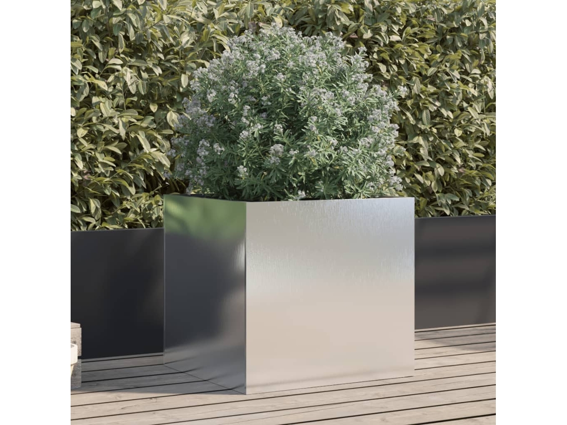 Vidaxl Vaso/floreira 49x47x46 Cm Aço Inoxidável Prateado