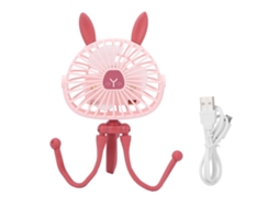 Mini Ventilador Portátil para Carrinho de Bebê com Suporte Flexível e Luz Noturna Silenciosa BRILVIBERA ( G)