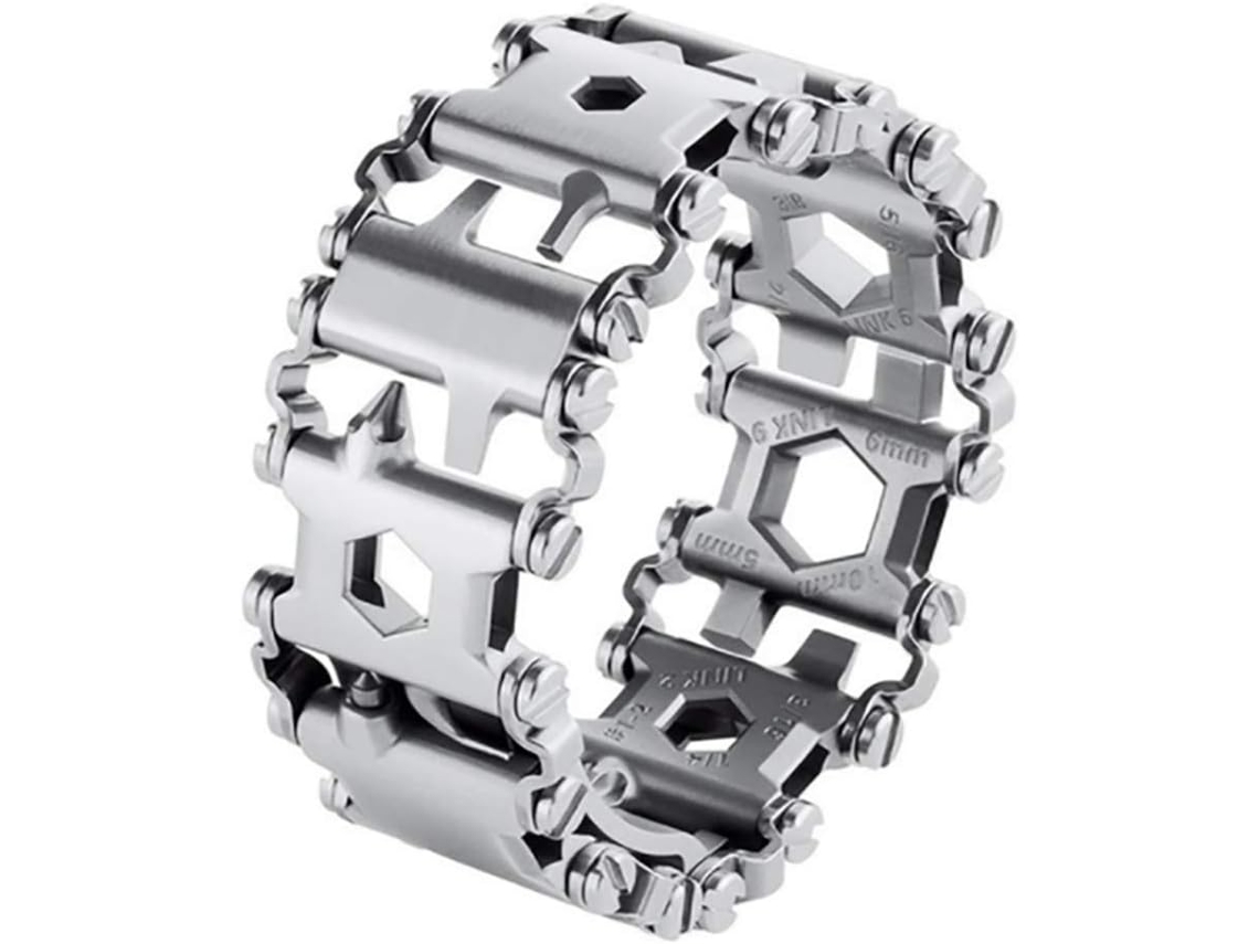 Ferramenta De Pulseira Durável Em Aço Inoxidável, Ferramenta Multifuncional De Sobrevivência Ao Ar Livre, Chave De Fenda, Prata