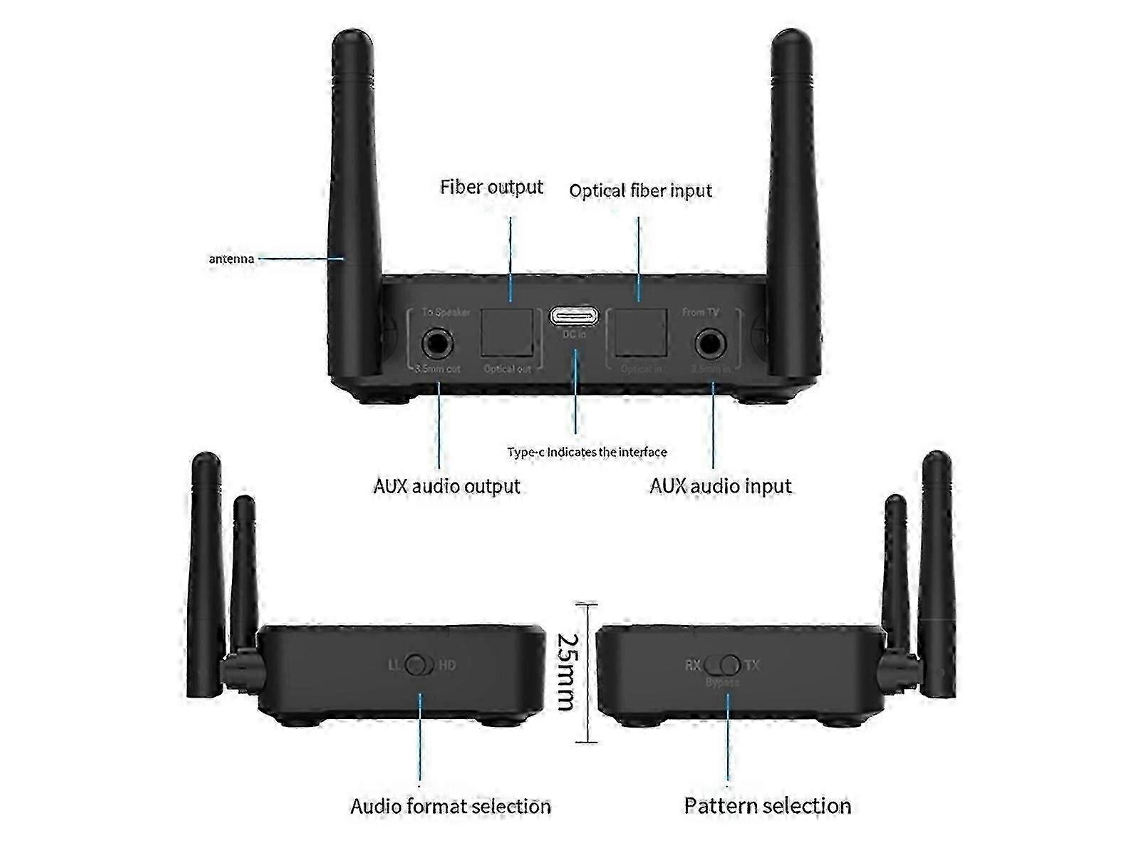Novo Receptor E Transmissor Bluetooth 5.2 2 Em 1 De Alta Qualidade E Estilo Para