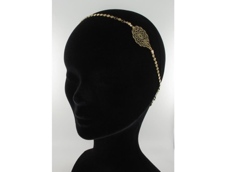 Tiara - LES DISSONANCES - Catalina - Dourada com ouro fino - Acessório feminino - Elástico