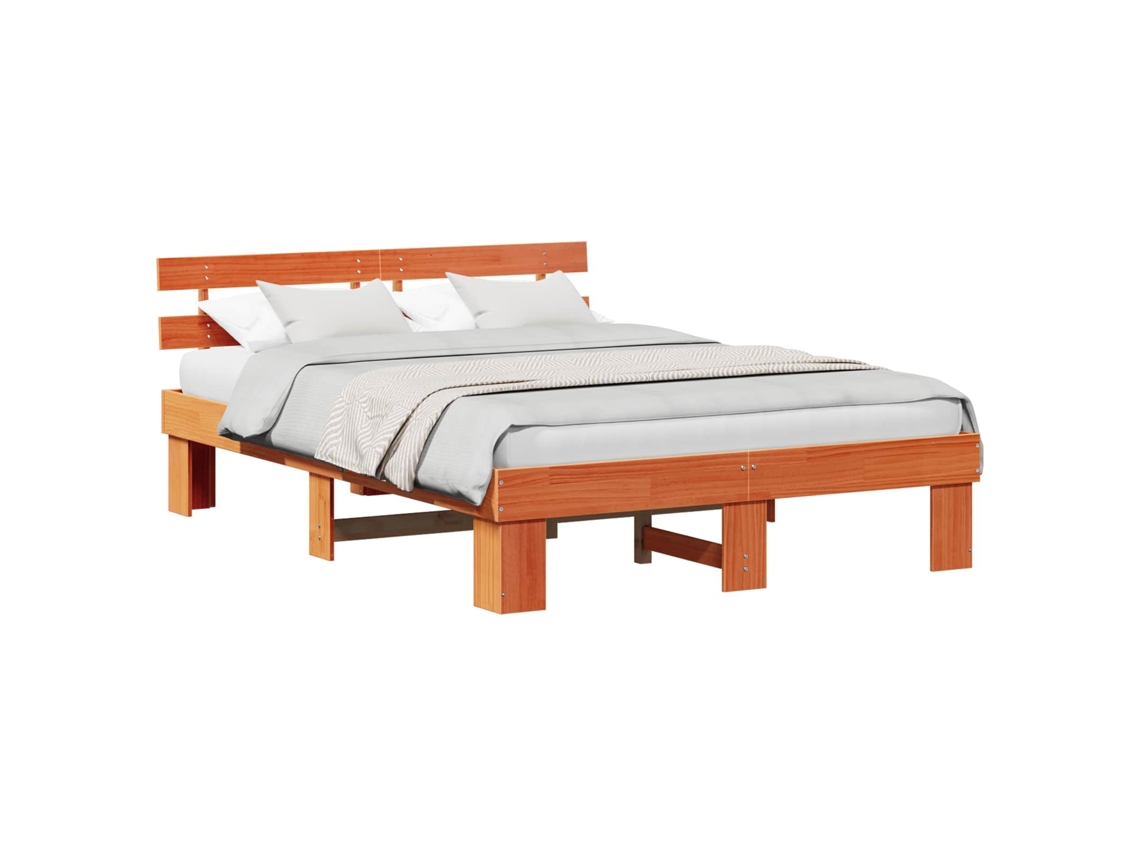 Estrutura da Cama com Cabeceira Marrom Cera 150x200 cm MAISON EXCLUSIVE