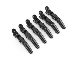 2026 6 Clips de Cabelo para Penteado e Seccionado Preto Antiderrapante Resistente Ao Calor para Salão