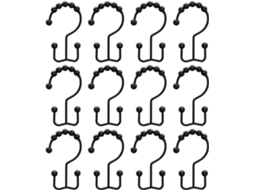 Conjunto De 12 Argolas Decorativas Metal Para Cortina Chuveiro.