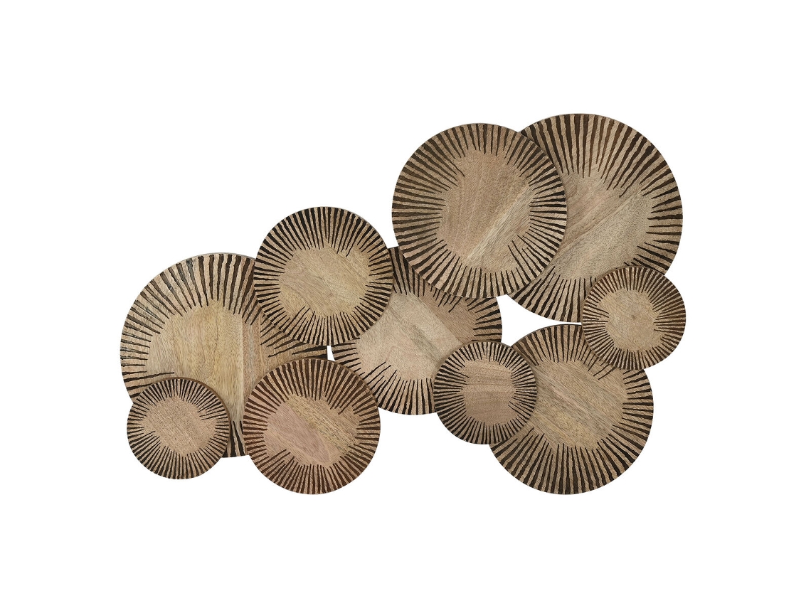 Decoração De Parede Home Esprit Natural Moderno Círculos 84 X 4,5 X 56 Cm