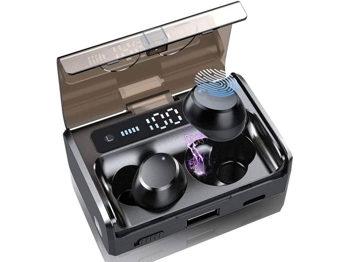 Auriculares Bluetooth (in Ear - Microfone - Noise Cancelling - Preto)
