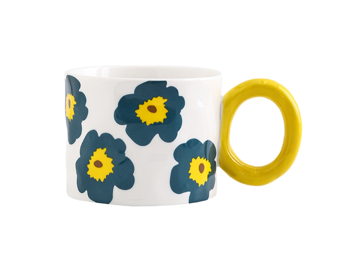 Caneca de Cerâmica Pintada À Mão 450Ml para Café NEVEANCE