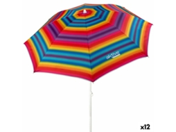 Chapéu de Sol Aktive Multicolor 180 X 185 X 180 Cm Aço Tecido Oxford 12 Unidades