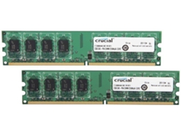 Memória RAM DDR2 CRUCIAL CT2KIT25664AA1067 (2 x 2 GB - 1066 MHz - CL 7 - Verde)