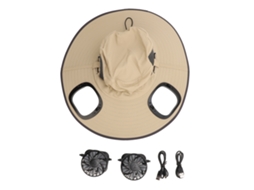 Chapéu Sol com Ventilador Solar Ajustável Khaki