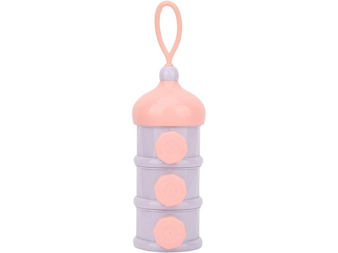 Dispensador De Leche Para Bebé, Recipiente De Armazenamento Com 3 Compartimentos Empilháveis, Portátil, Roxo, 130ml, Pp