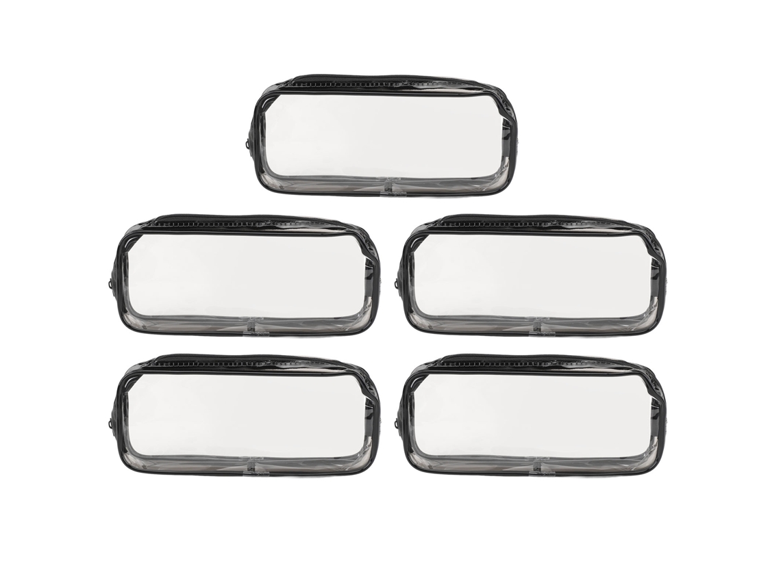5pcs Bolsa De Maquiagem Transparente Organizadora Portátil Saco De Toalharia Para Viagem E Arrecadação De Cosméticos