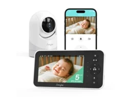 Simyke Babyphone Monitor 330° 5" - Controle De Temperatura - Visão Noturna - Conexão Até 450 Metros - Ângulo 120° - Comunicação Bidirecional - Modo Ap