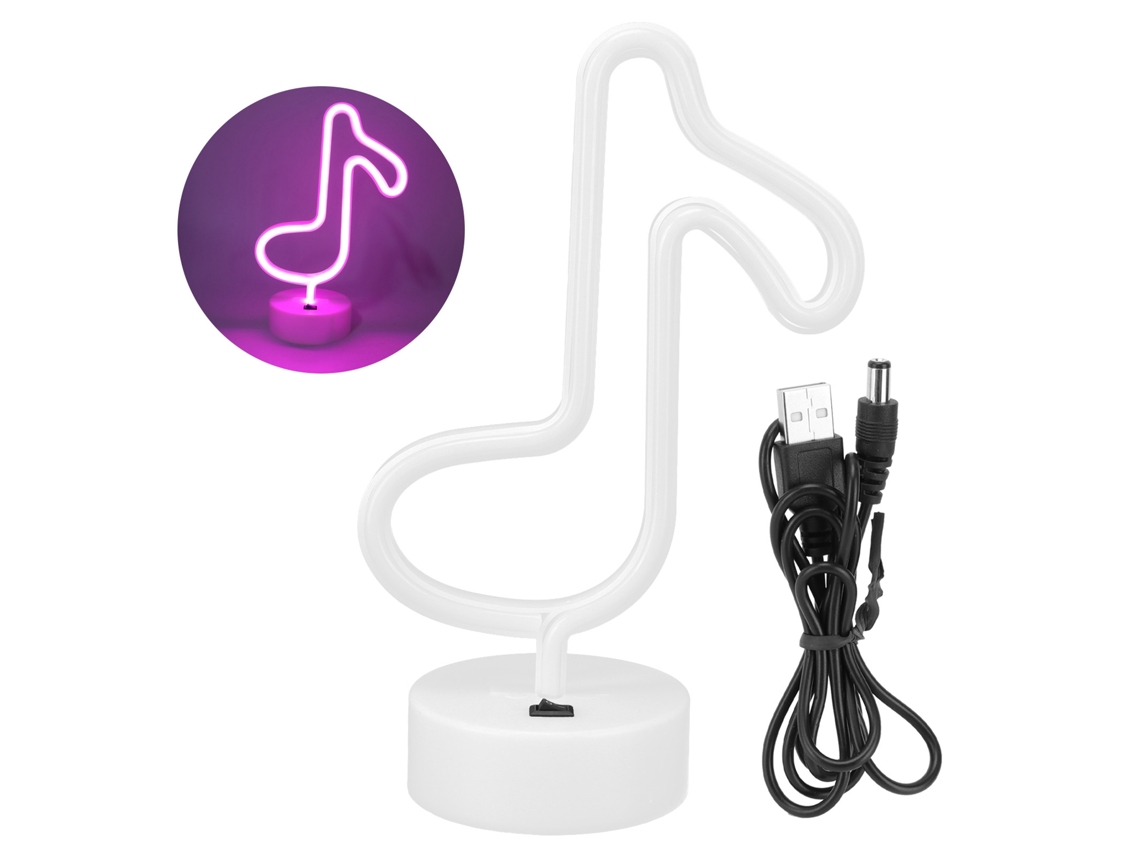Luz Neon Nota Musical Mesa Iluminação Decorativa S/MARCA