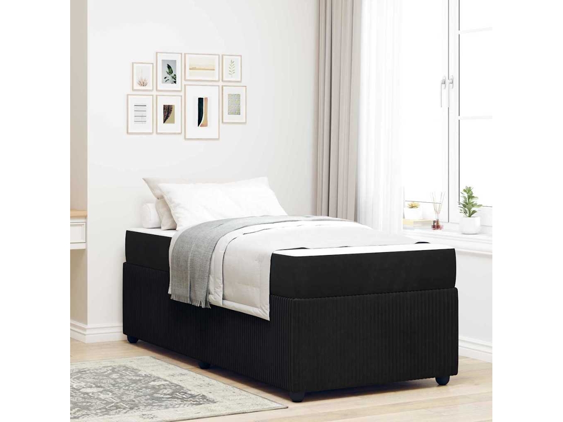 Vidaxl Estrutura Da Cama Preto 90 X 200 Cm Tecido