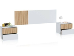 Cabeceira de Cama Mesitas Nitza Artik DUEHOME ABS Melamina Branco (166x50x3cm)