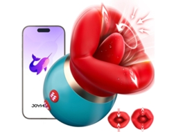 Vibrador Boca Grande 3 Em 1 Com Controlo Por Aplicação, Lambida Da Língua, Chupada E Vibração Para Mulheres E Casais