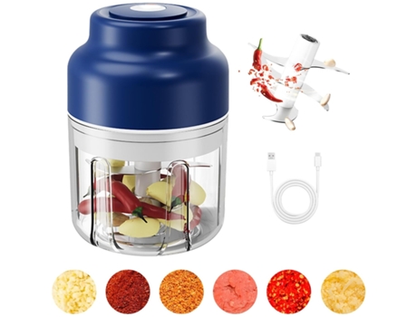 Mini Espremedor De Alho Elétrico Processador De Alimentos Picador Sem Fio Poderoso Usb Recarregável Espremedor De Alho Azul Veanxin Vaenxin
