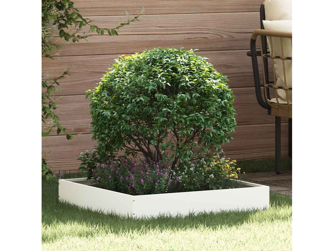 Vidaxl Acabamento Para Gramado 6 Unid. 60 X 60 X 13 Cm Aço Branco