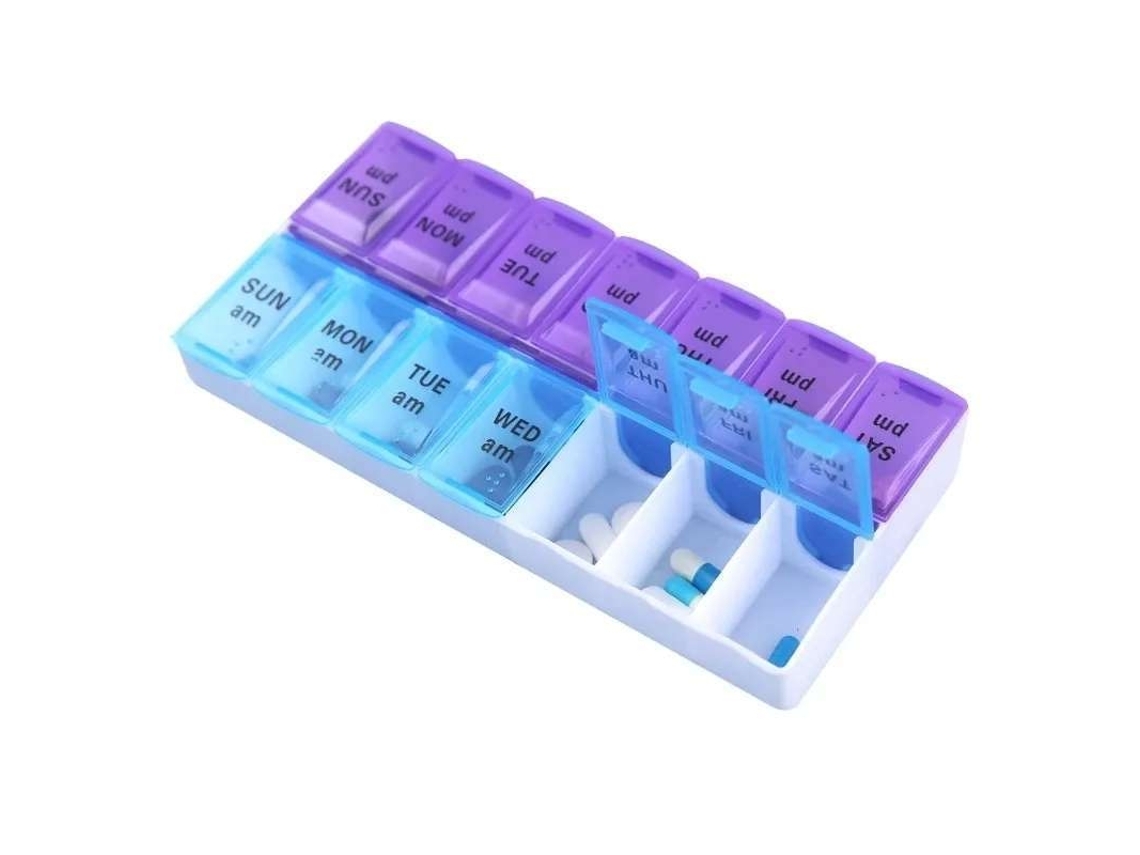 Estojo Prático Para Comprimidos Dosett Multicolor(yh) L Com 14 Compartimentos