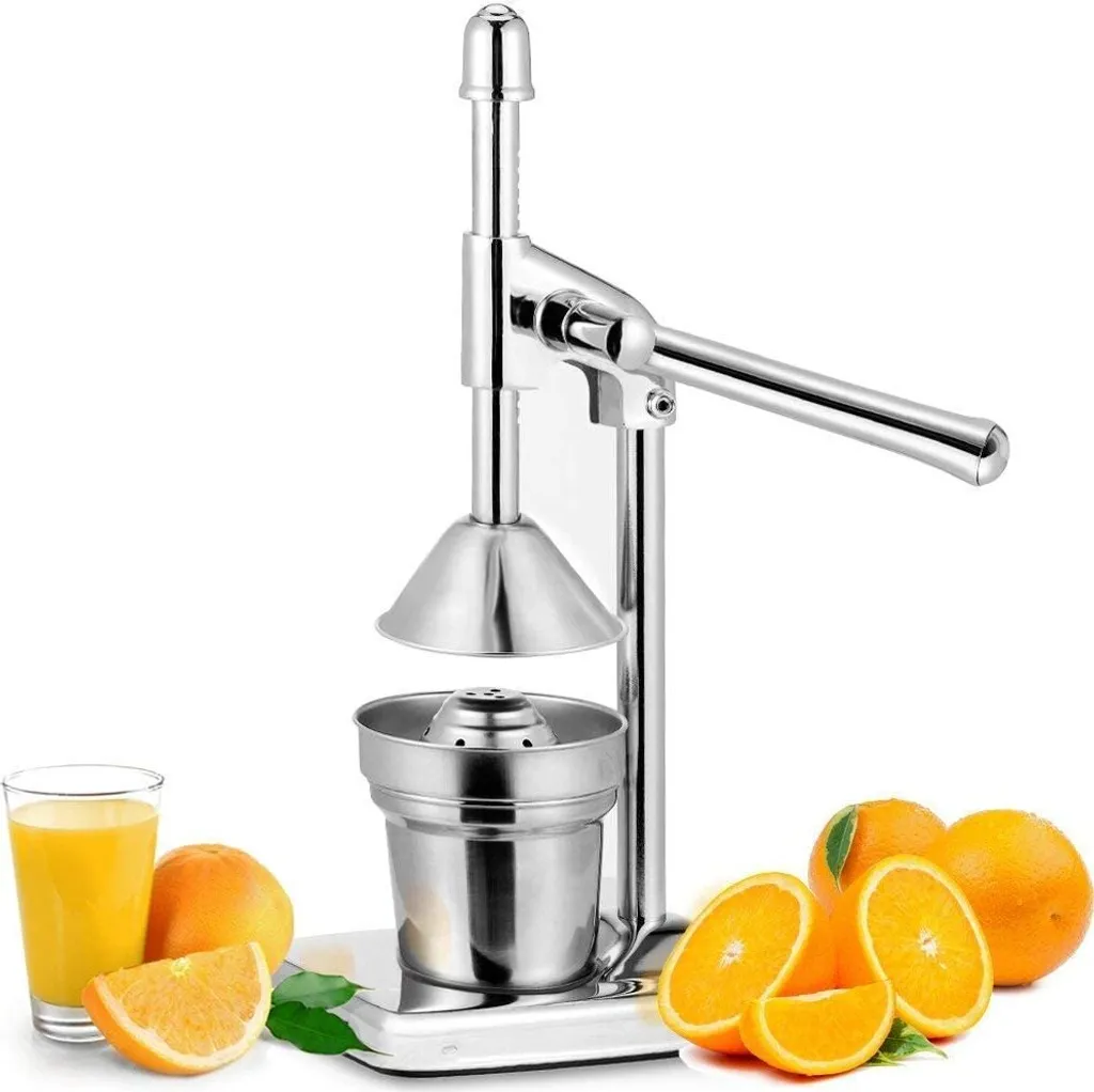 Espremedor De Citrinos Manual Em Aço Inoxidável Cromado, Ideal Para Frutas Frescas