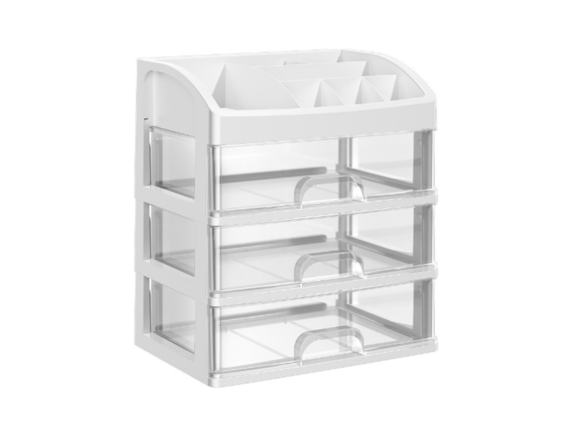 Organizador de Mesa com 3 Gavetas Transparente S/MARCA