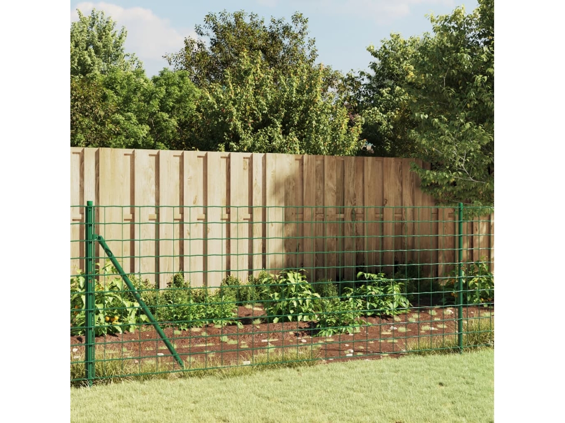 Vidaxl Cerca De Malha De Arame Com Flange 1x10 M Verde