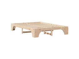 Conjunto 1 Estrutura Da Cama Vidaxl Castanho Madeira De Pinho Maciça (150 X 200 Cm)