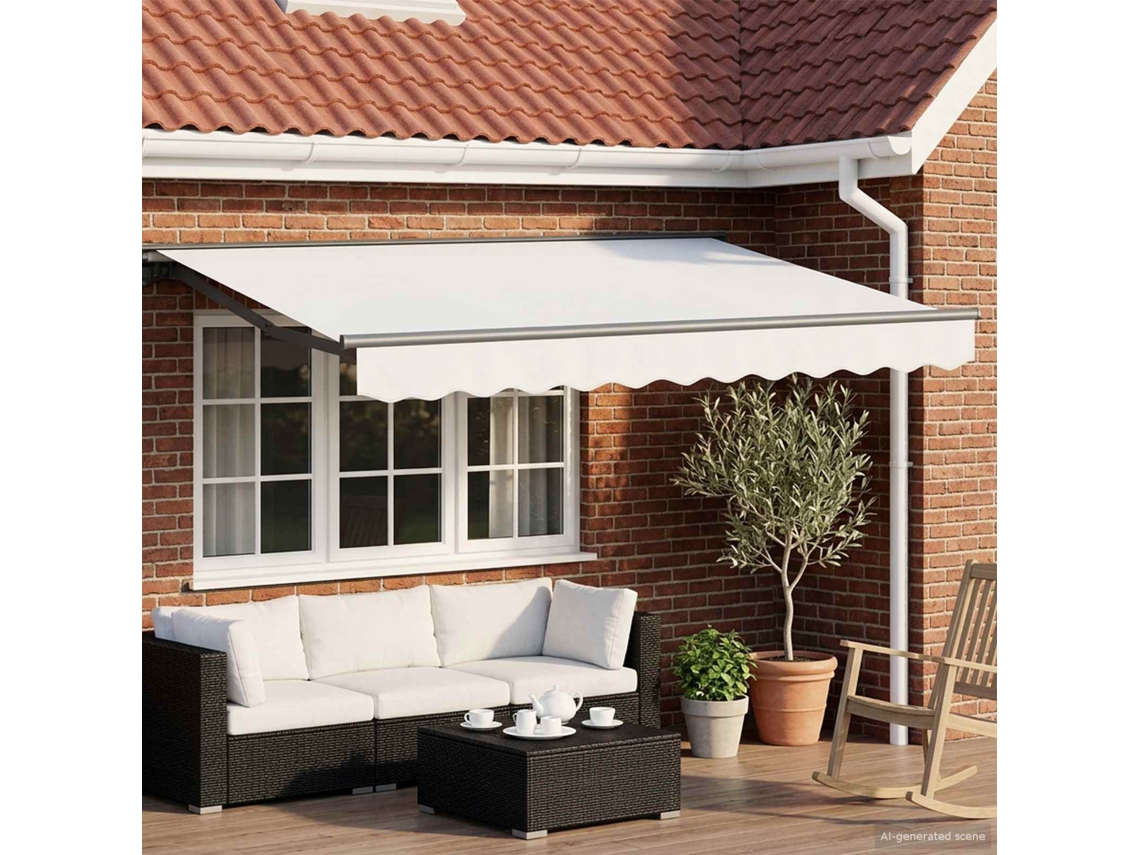 Vidaxl Estrutura De Toldo Manual Com Leds Branco E Antracite 3 X 2,5 M