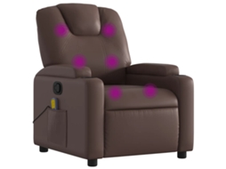 Massage Recliner Chair, Massage Recliner Chairs Vidaxl Marrom Couro Artificial