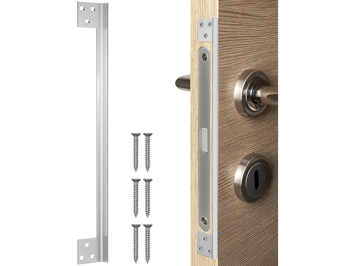 Protetor De Fechadura Porta Em Aço Inoxidável Com Proteção Contra Arrombamento, Ideal Para Portas De Abertura Externa