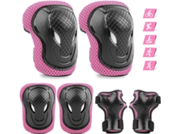 Conjunto de 6 Equipamentos de Proteção AQUAFORGE para Crianças: Joelheiras, Protetores de Pulso ajustáveis para Skate e Patins