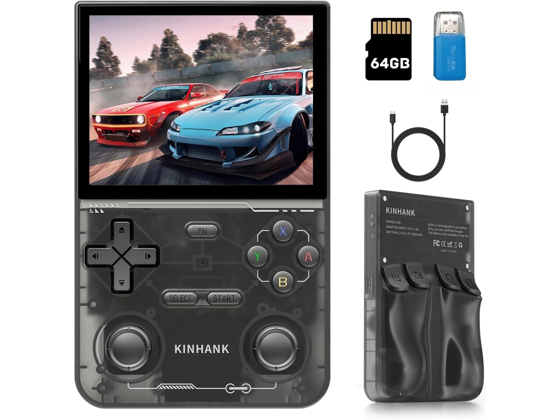 Console Portátil Retrô com Mais de 9.000 Títulos Clássicos, 64gb AQUAFORGE