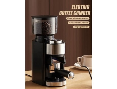 Moedor de Café de Aço Inoxidável -Moedor Elétrico Elétrico para Máquinas de Café Expresso Preto-Ue QINGQUE