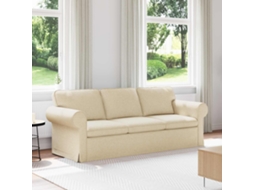 Vidaxl Sofá Creme 215 X 82 X 80 Cm Tecido