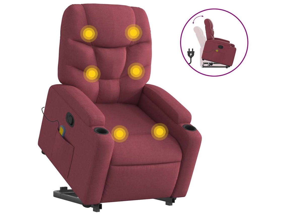 Stand Up Massage Recliner Chair, Stand Up Massage Recliner Chairs Vidaxl Vermelho Tecido