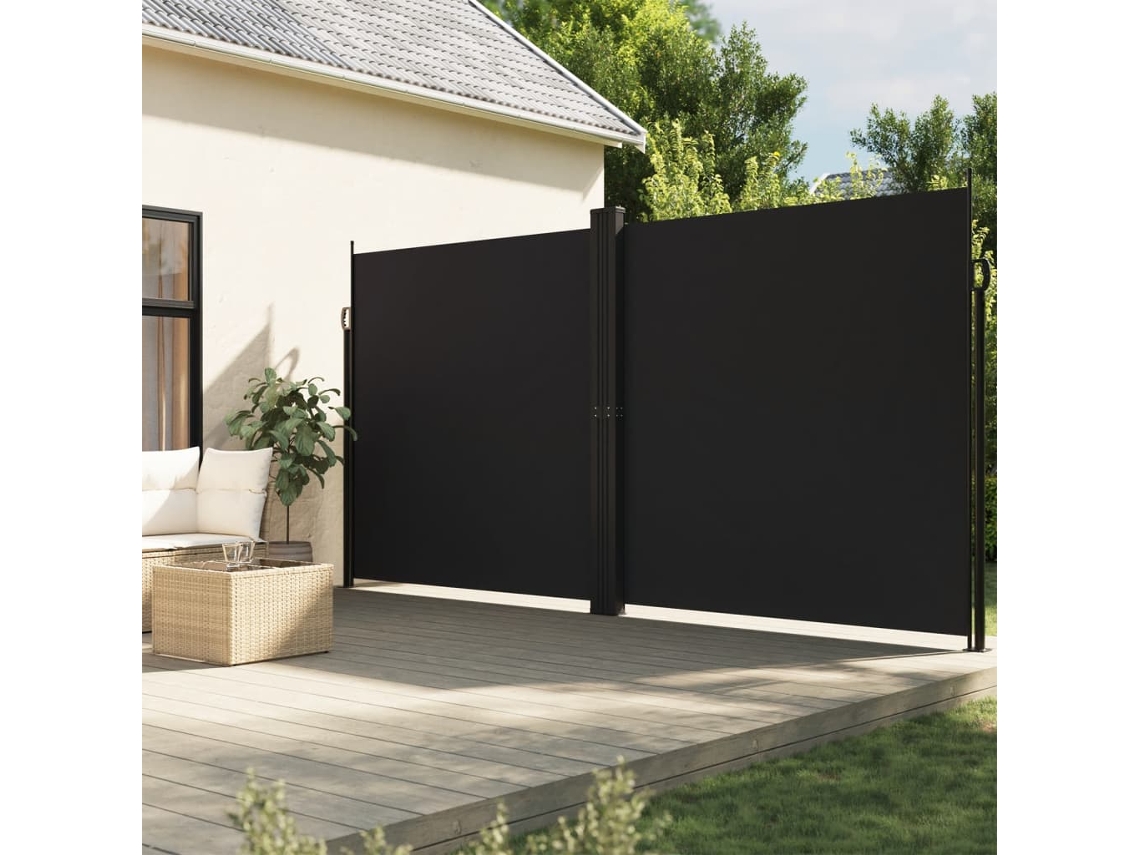 Vidaxl Toldo Lateral Retrátil 220x1000 Cm Preto