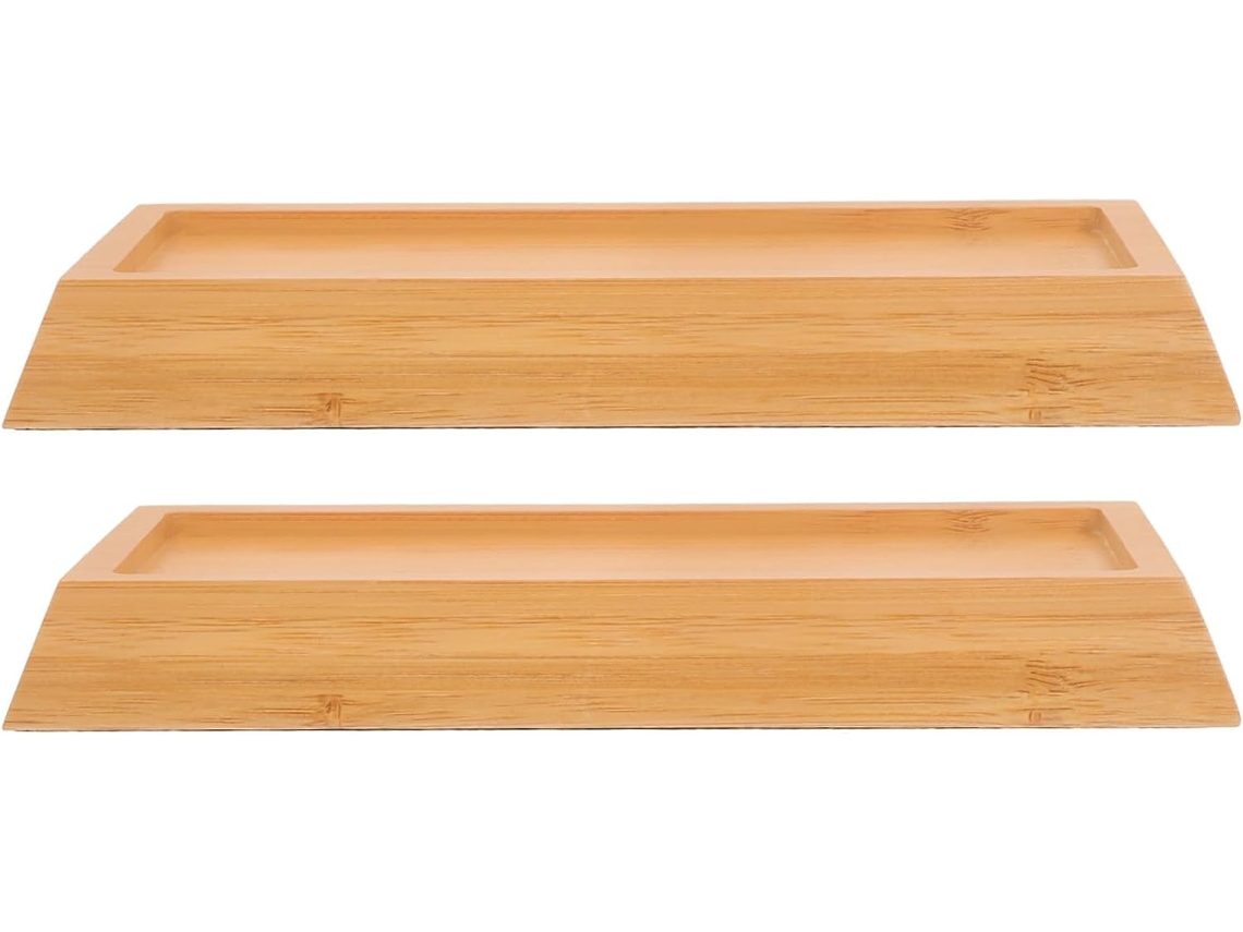 Suporte Antiderrapante De Bambu Para Pedra De Afiar E Faca, Conjunto De 2 Peças, Com Base.