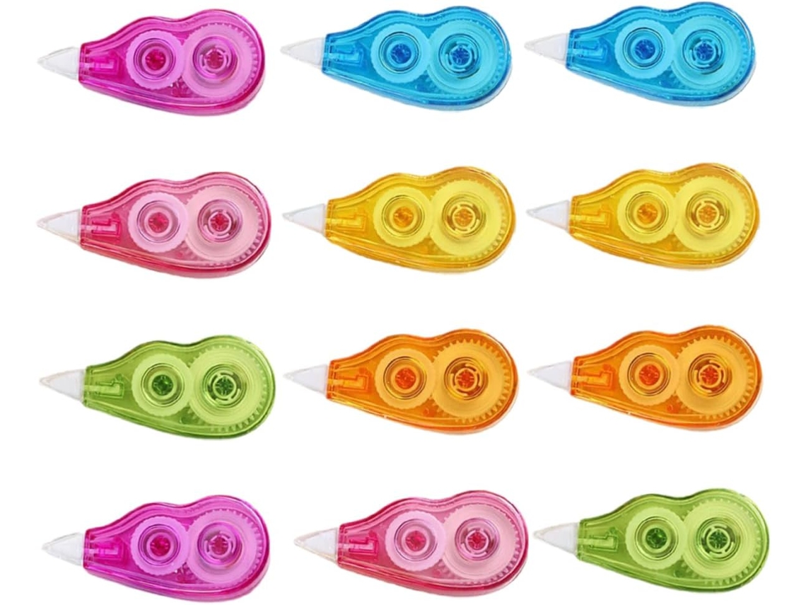 24 Fita Adesiva Decorativa Portátil, Conjunto de 24 Fitas Corretivas para Estudantes CHABERLU