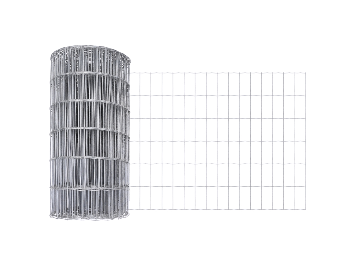 Conjunto 1 Cerca Euro Vidaxl Prateado Ferro (0,4 X 50 M)