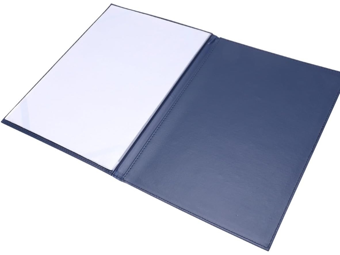 Capa Protetora Acolchoada Em Couro Azul Veemoon Certificados A4, Ideal Diplomas E Apresentações Em Casa