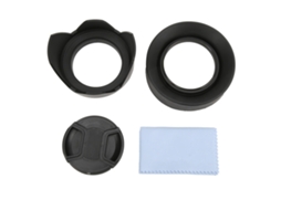 4‑in‑1 Lens Hood Set With Rubber Lens Hood Lotus Hood Lens Cap And Cleaning Cloth67mm LAXISCREED