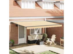 Vidaxl Estrutura De Toldo Amarelo E Branco 450 × 300 Cm