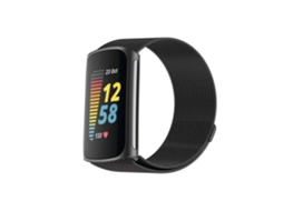 Bracelete Pulseira Milanese Mesh para Fitbit by Google Charge 5 Preto