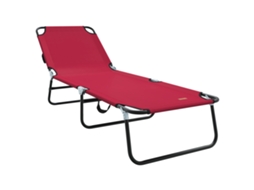 Conjunto 1 Espreguiçadeira Vidaxl Vermelho Poliéster (188 X 57 X 86,5 Cm)