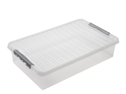 Caixa De Armazenamento Sunware Q Line De 60 Litros, Em Plástico Transparente E Empilhável.
