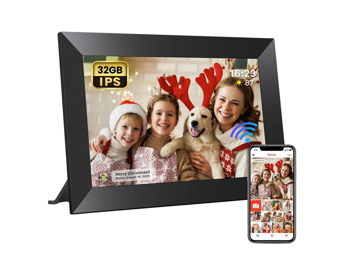 Moldura Digital, Tela De 10,1 Polegadas, Conectividade Wifi, Preto, Plugue Eu